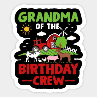 Grandma Farm Animals Tractor Birthday Sticker